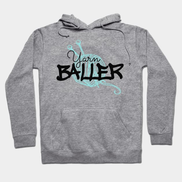 Yarn Baller, Knitting Hoodie by inkerdoo